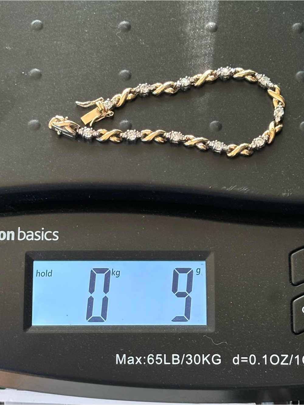 Ross Simons 925 Silver Two Tone Gold CZ X O Tennis Link Chain Bracelet 7.5 Inch - Picture 8 of 8